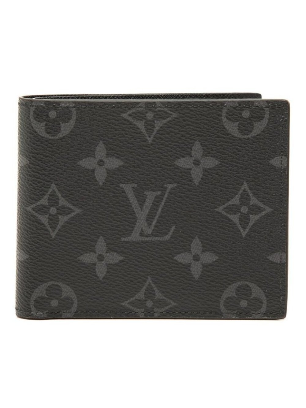 Louis Vuitton Monogram Eclipse Portefeuille Marco NM Bifold Wallet Black Leather